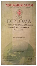 Diploma za livadski med - Milojkovic Milos